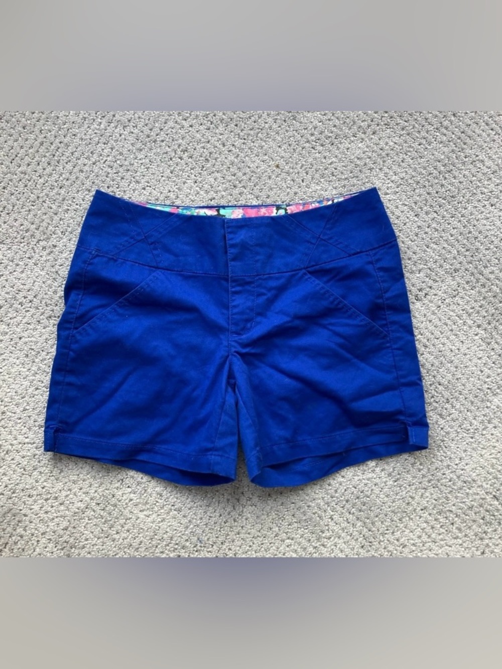 Copper Key Royal Blue Cotton Blend Bermuda Shorts